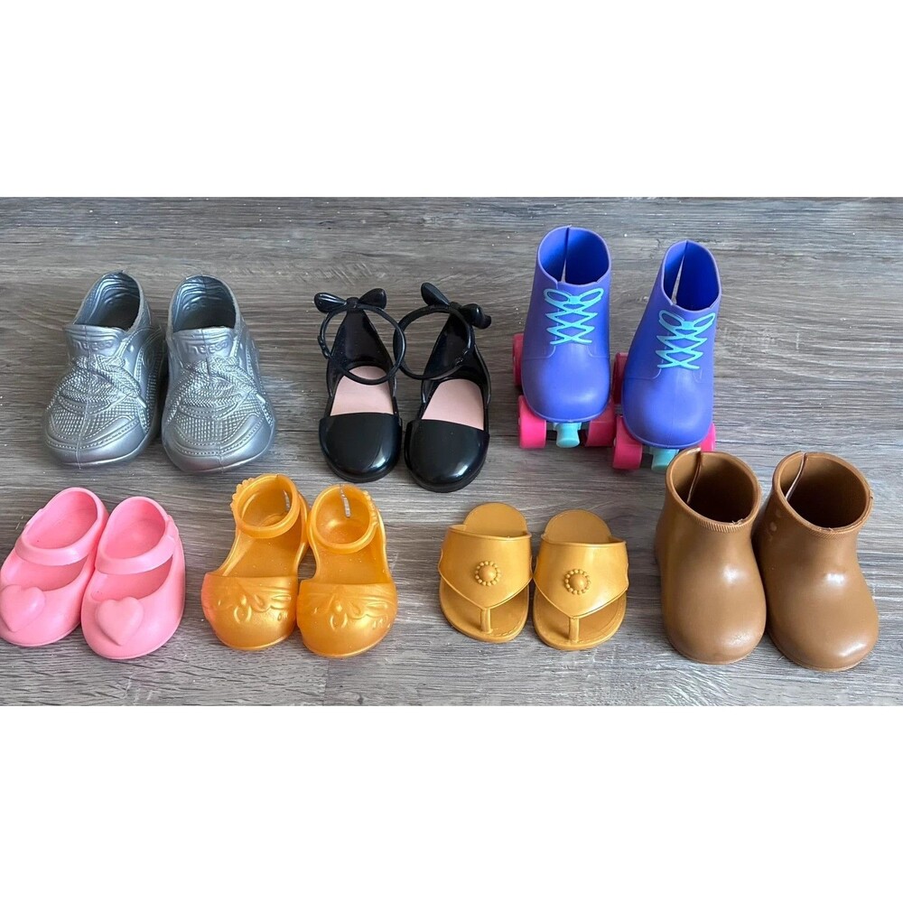 Lot of 7 Doll Shoes & Boots Accessories Mixed Styles